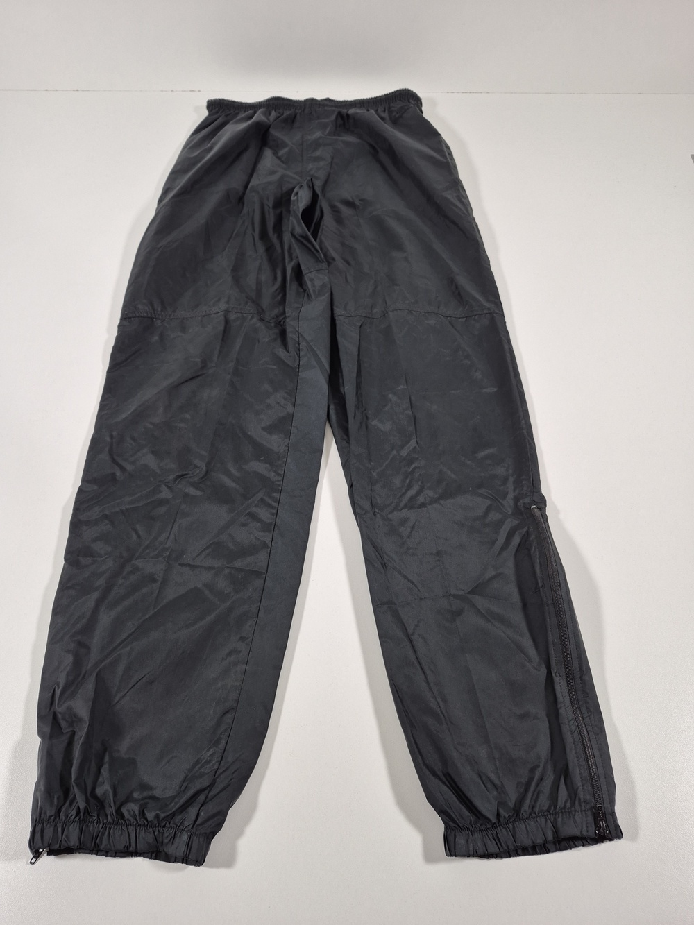 VTG Nike Track Pants Mens L Black Nylon Elastic Waist Zip Leg Running Athletic